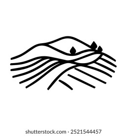 field icon or modern line symbol. Vector line art and icon design with bold outline. Black and white Pixel Perfect minimalistic symbol isolated white background. Silhouette simple thin sign