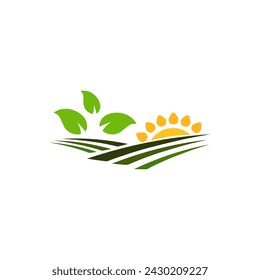 field icon on a white background, vector illustration