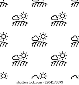 field icon pattern. Seamless field pattern on white background.