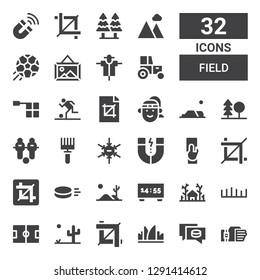 Field Icon Set Collection 32 Filled Stock Vector (Royalty Free ...