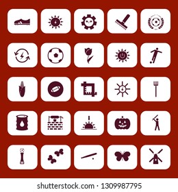 field icon set with solar energy, football cup and water well vector illustration