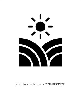 Field Icon - Solid Black Glyph Icons For Agriculture and Business