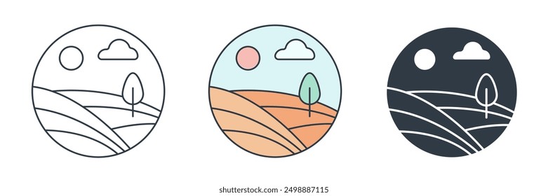 Ilustración vectorial del símbolo del icono del campo aislada en el fondo blanco