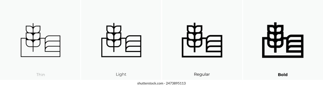 field icon. Thin, Light Regular And Bold style design isolated on white background
