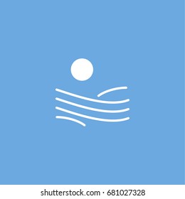 field icon. vector sign symbol on blue background