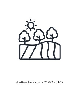 field icon. vector.Editable stroke.linear style sign for use web design,logo.Symbol illustration.