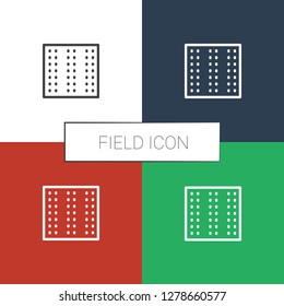 field icon white background. Editable outline field icon from agriculture. Trendy field icon for web and mobile.