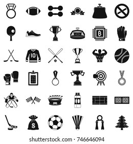 Field icons set. Simple style of 36 field vector icons for web isolated on white background