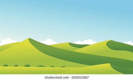Vector de ilustración de fondo del paisaje de campo, silueta