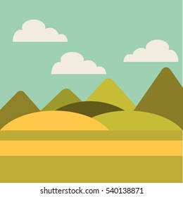 field landscape isolated icon vector illustration design