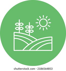Imagen vectorial de icono de círculo de línea de campo. También se puede usar para aplicaciones web, aplicaciones móviles y medios impresos.