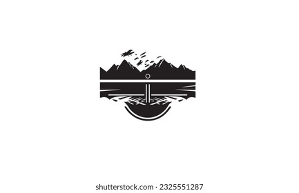 field logo black icon design illustration vector on white background