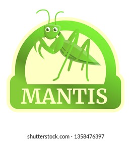 Field mantis logo. Cartoon of field mantis vector logo for web design isolated on white background