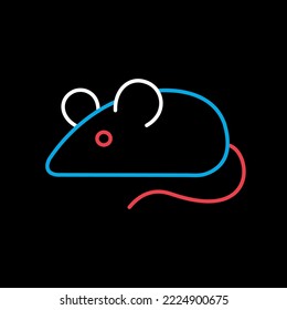 Field mouse isolated on black background icon. Agriculture sign. Graph symbol for web site design, logo, app, UI. Vector illustration, EPS10.