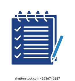 Field Notes mini illustration dual tone color icon, use for research and development, education, industry, UI, UX kit, app and web development, digital or print.