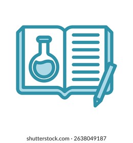 Field Notes mini illustration dual tone color icon, use for research and development, education, industry, UI, UX kit, app and web development, digital or print.