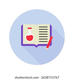 Field Notes mini illustration rounded flat color icon, use for research and development, education, industry, UI, UX kit, app and web development, digital or print.
