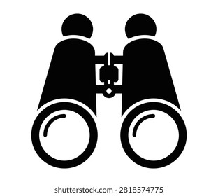Field observation binoculars line art icon. Vision search, optical zoom tool, strategic research, sightseeing, and bird watching optical equipment.