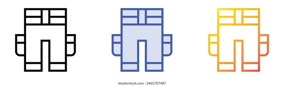 field pants icon. Linear, Blue Fill and Gradient Style Design Isolated On White Background