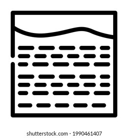 Feldtorf-Icon-Vektorgrafik. Torfschild. isoliertes Kontursymbol