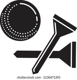 Field Pins Vector Icon Design, Club and Ball sport Symbol, Golfers Equipment Stock illustration, Golf Tees and Ball Concept