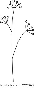 Field plant line vector, line flower vector, minimalist line design, wildplant vector