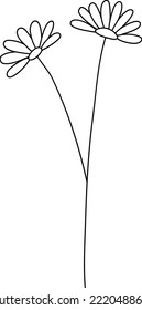 Field plant line vector, line flower vector, minimalist line design, wildplant vector