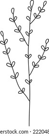 Field plant line vector, line flower vector, minimalist line design, wildplant vector