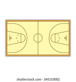 A field to play Basketball with markup, vector illustration.