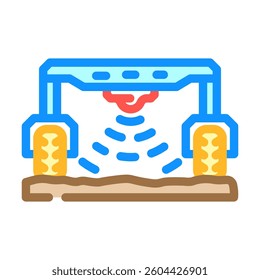 field scanning robot harvests color icon vector. field scanning robot harvests sign. isolated symbol illustration