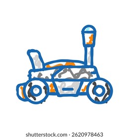 field scanning robot harvests doodle icon sketch vector. field scanning robot harvests sign. isolated symbol illustration
