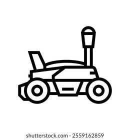 field scanning robot harvests line icon vector. field scanning robot harvests sign. isolated contour symbol black illustration