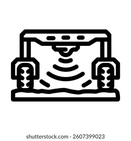 field scanning robot harvests line icon vector. field scanning robot harvests sign. isolated contour symbol black illustration