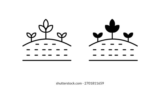 Field set icon with white background vector stock illustration
