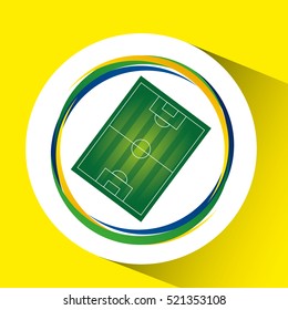 field soccer olympic games brazilian flag colors vector illustration eps 10