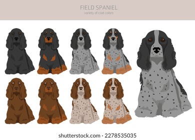 Clipart de campo. Postas diferentes, colores de abrigo.  Ilustración del vector