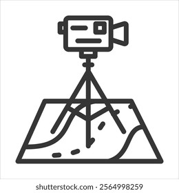Field Surveys Outline Icon Vector Illustration