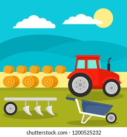 Field tool concept background. Flat illustration of field tool vector concept background for web design