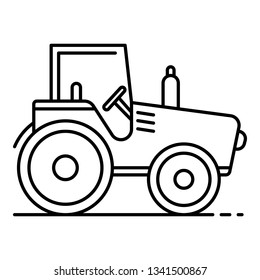 Field tractor icon. Outline field tractor vector icon for web design isolated on white background