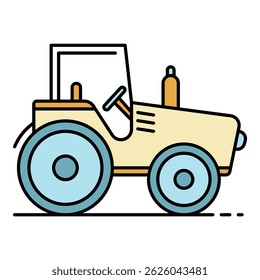 Field tractor icon. Outline field tractor vector icon color flat isolated