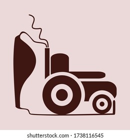 Field tractor icon.field tractor icon for web design.vector illustration. 