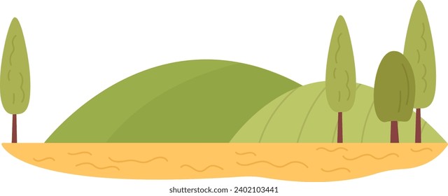 Ilustración de vectores de paisaje de árboles
