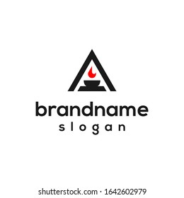 field triangle logo design vector