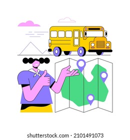 Field Trip Abstract Concept Vector Illustration. School Trip, Excursion For Pupils, Student Group Journey, Exploring Nature, Cultural Experience Tour, Schooling Process Activity Abstract Metaphor.