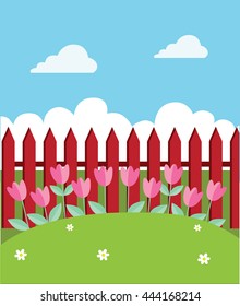 field vector. garden vector. flowerbed vector. nature vector