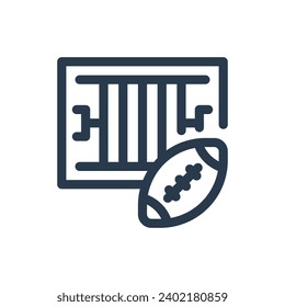 Field Vector Icon Illustration for Football Arena Atmosphere