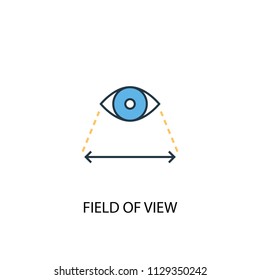 Field of view concept 2 colored line icon. Simple yellow and blue element illustration. Field of view concept outline symbol design from Augmented reality set.