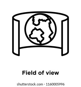 Field of view icon vector isolated on white background, Field of view transparent sign , line or linear sign, element design in outline style