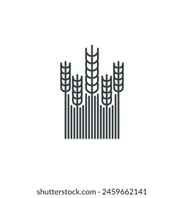 Field, wheat, agriculture, garden, nature, farm icon, vector illustration