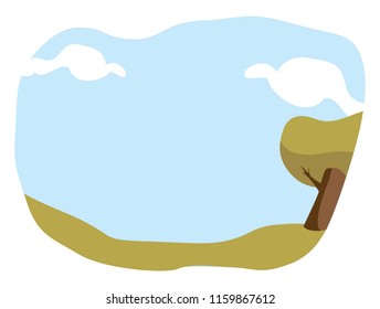 field yard sky backround Cartoon